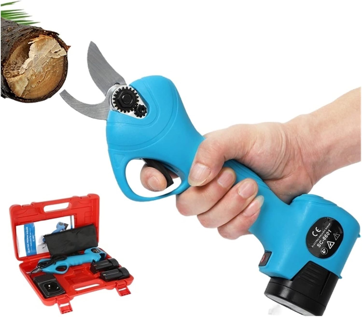 500W Electric Pruning Shear 25mm Garden Cordless Hedge Trimmer 1 Li-ion Battery +1 Charger Branch Cutter Garden Power Tool