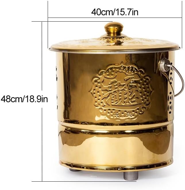 Fire Pit, Stainless Steel Incinerator Cage with Lid, Burn Barrel, Paper Money Incinerator can for Garden Paper Leaf Trash Wood Backyard Bonfire