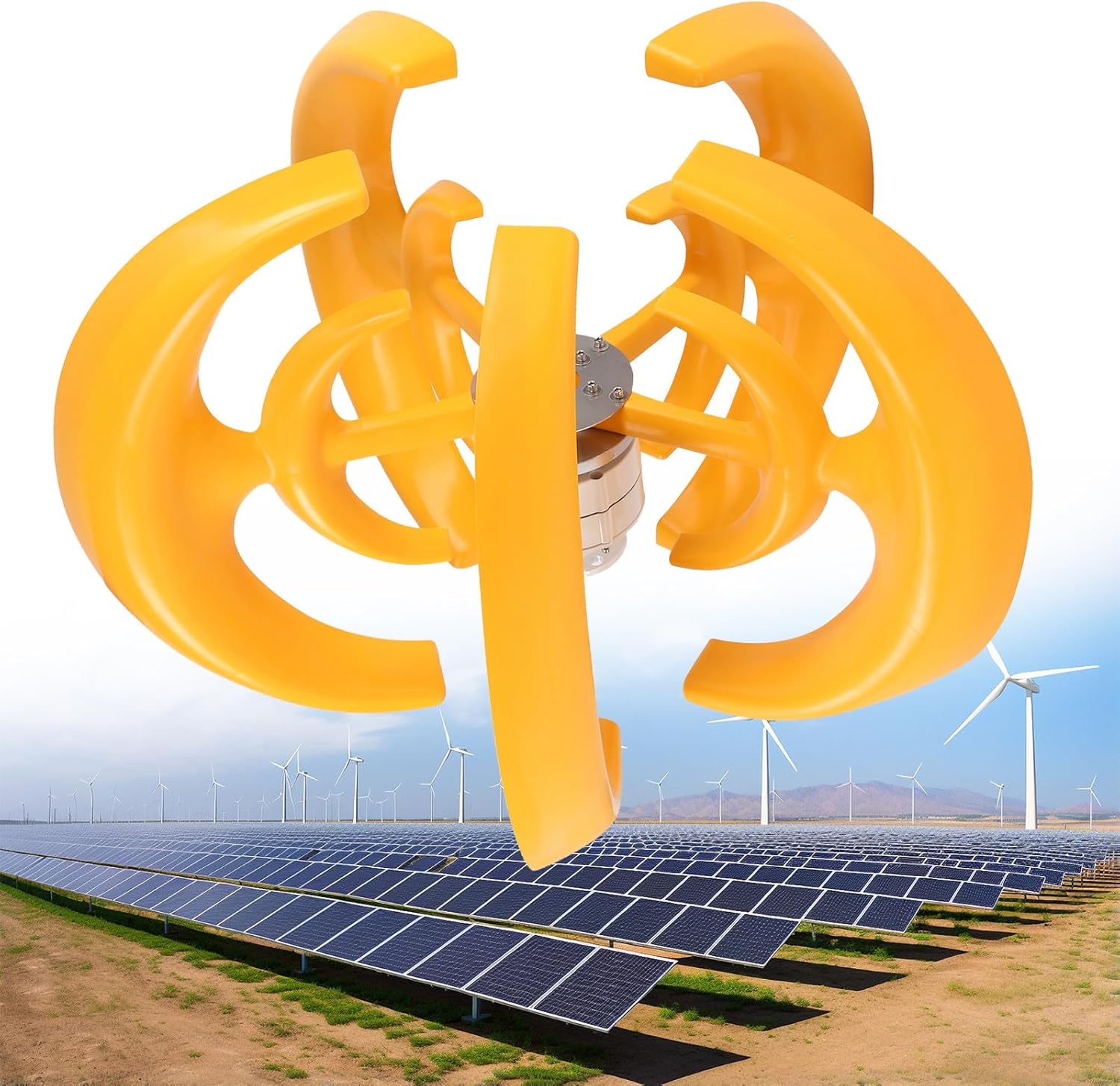 600W Wind Turbine Generator with Controller, Three-Phase AC Permanent Magnet Generator 12V 24V Home Windmill Generator,Yellow-24V