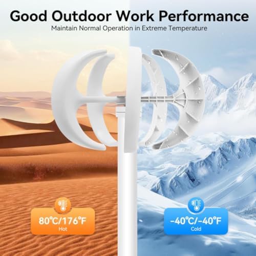 5000W Vertical Axis Wind Turbine Generator - 5 Blades, 12V/24V/48V/220V, Permanent Magnet, IP67 Waterproof, Perfect for RVs and Terraces with Controller