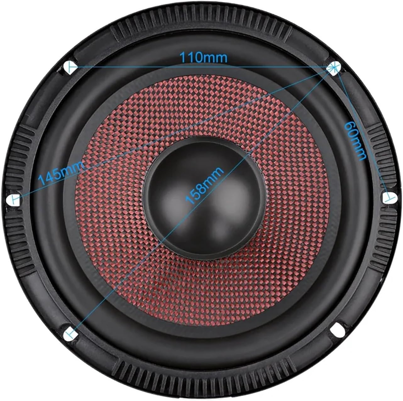 6.5 Inch Audio Car Midrange Bass Speakers 4 8 Ohm 60 W High Power Glass Fiber Music Woofer Loudspeaker DIY Sound System(8 Ohm Speaker)