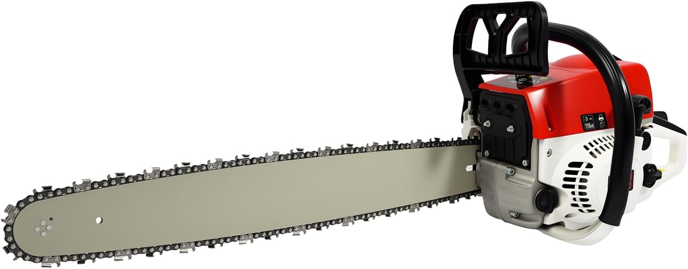 52cc 2 Stroke Gas Chainsaw, 22 Inch Single Cylinder Air-Cooled Handheld Cordless Petrol Chainsaws, Gas Powered Chainsaw for Cutting Tree Wood Trimming Garden Farm