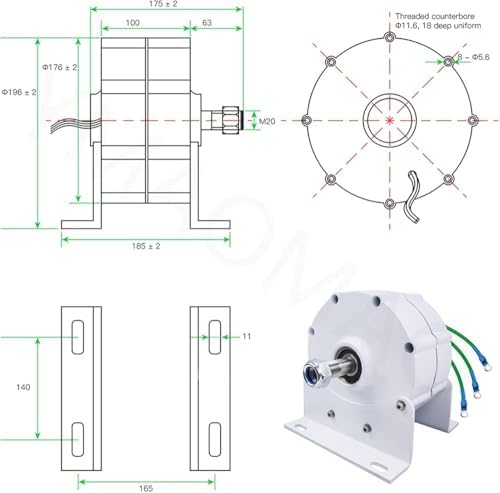 12000W Gearless Permanent Magnet Generator - 12V 24V 48V 120V 220V, Efficient Free Energy Motor for Wind & Water Turbines, Renewable Energy Solution