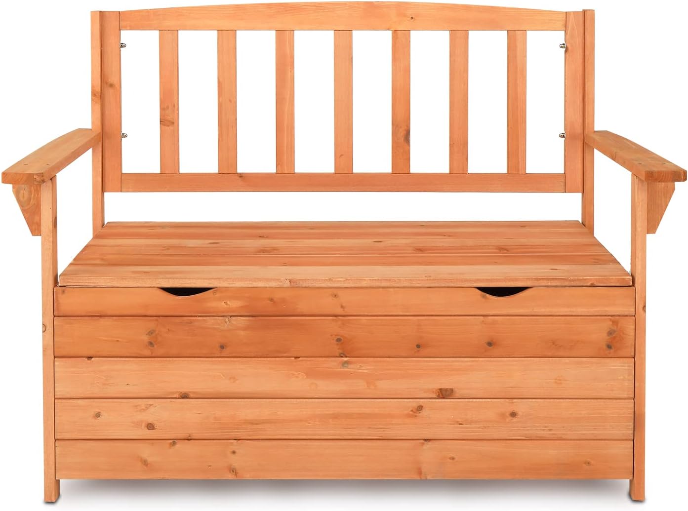 Storage Bench Deck Box,Storage Seating Box with Backrest & Armrest,Front Porch Decor and Outdoor Seating for Patio Furniture Store Garden Tools and Pool Floats (Orange)