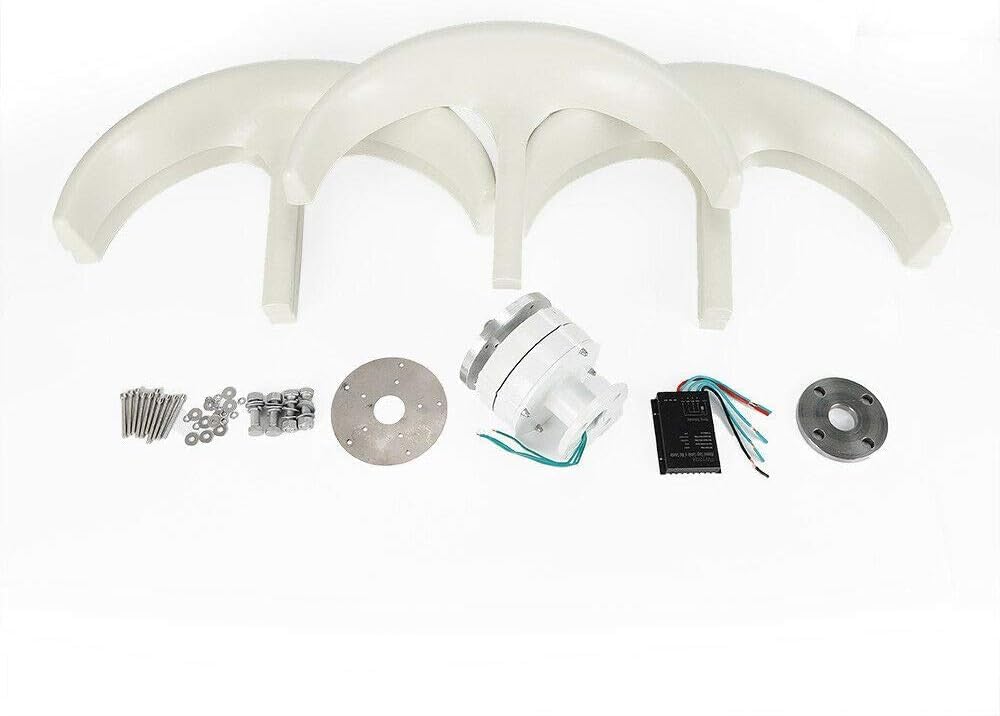 CAJUCA 9000W Lantern Type 5 Blades Vertical Wind Turbine Generator with Controller, Flange Plate, for Marine Boat Wind Solar Hybrid Streetlight