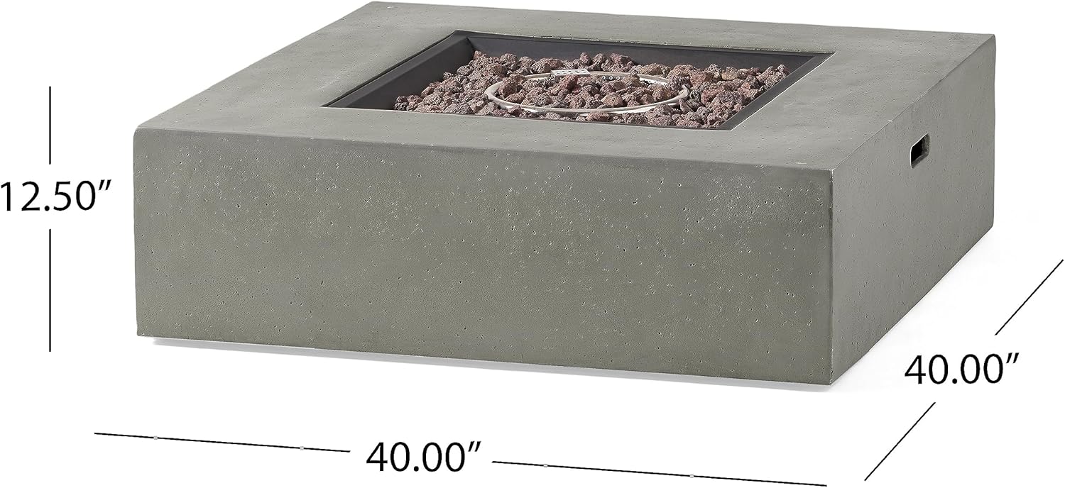 50,000 BTU Square Propane Gas Fire Pit Table 40