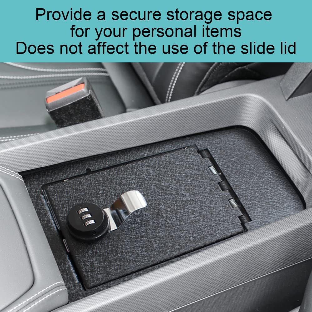 BestEvMod Compatible with Mach-E Center Console Safe LockBox Storage Interior Organizer 3 Digit Combo Lock privacy protection Compatible with Mustang Mach E Accessories 2021-2024 NOT fit 2025