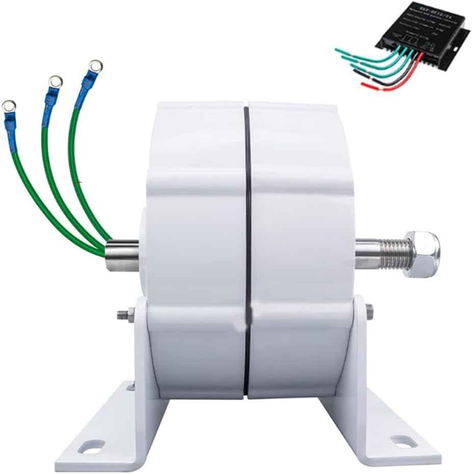 14000W 3 Phase Gearless Magnet AC Alternators,12V 24V 48V Low RPM Permanent Magnet Generator W/Controller Use for Wind Water Turbine