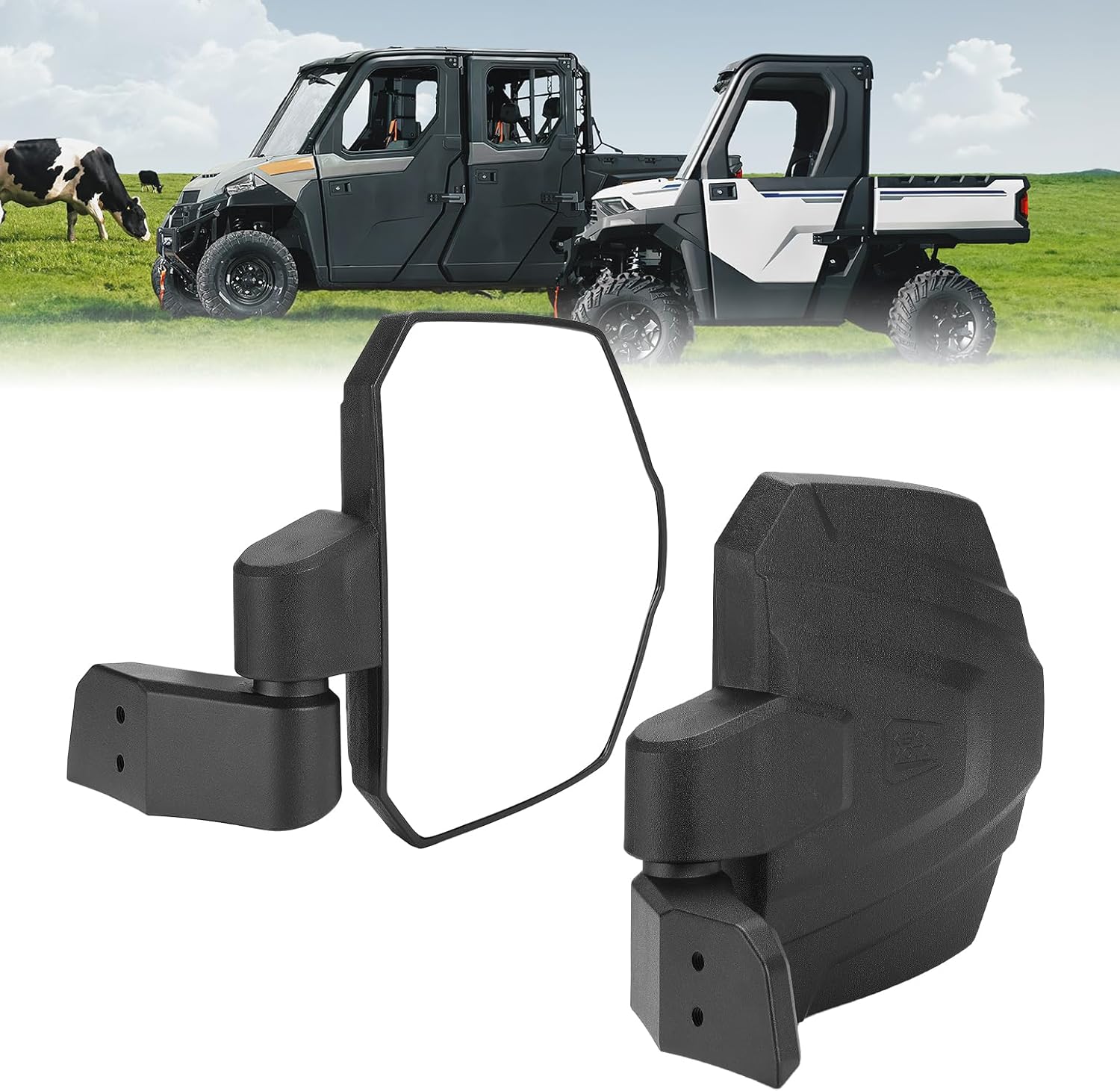 KEMIMOTO Upgraded Side Mirrors, Large Size Door-Mounted Compatible with Polaris Ranger 1000 570 Northstar XP SP 2018-2025 2026, Commercial Pro XD with Original Full Doors, OEM #2889241, Accessories