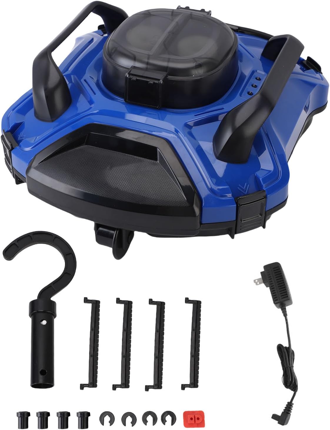 HURRISE Cordless Robotic Pool Cleaner, IPX8 Pool Vacuum, Dual Driver Motor Automatic Parking for Flat Pools, Ideal for Above Ground Pools up to 914Sq.ft (US Plug)