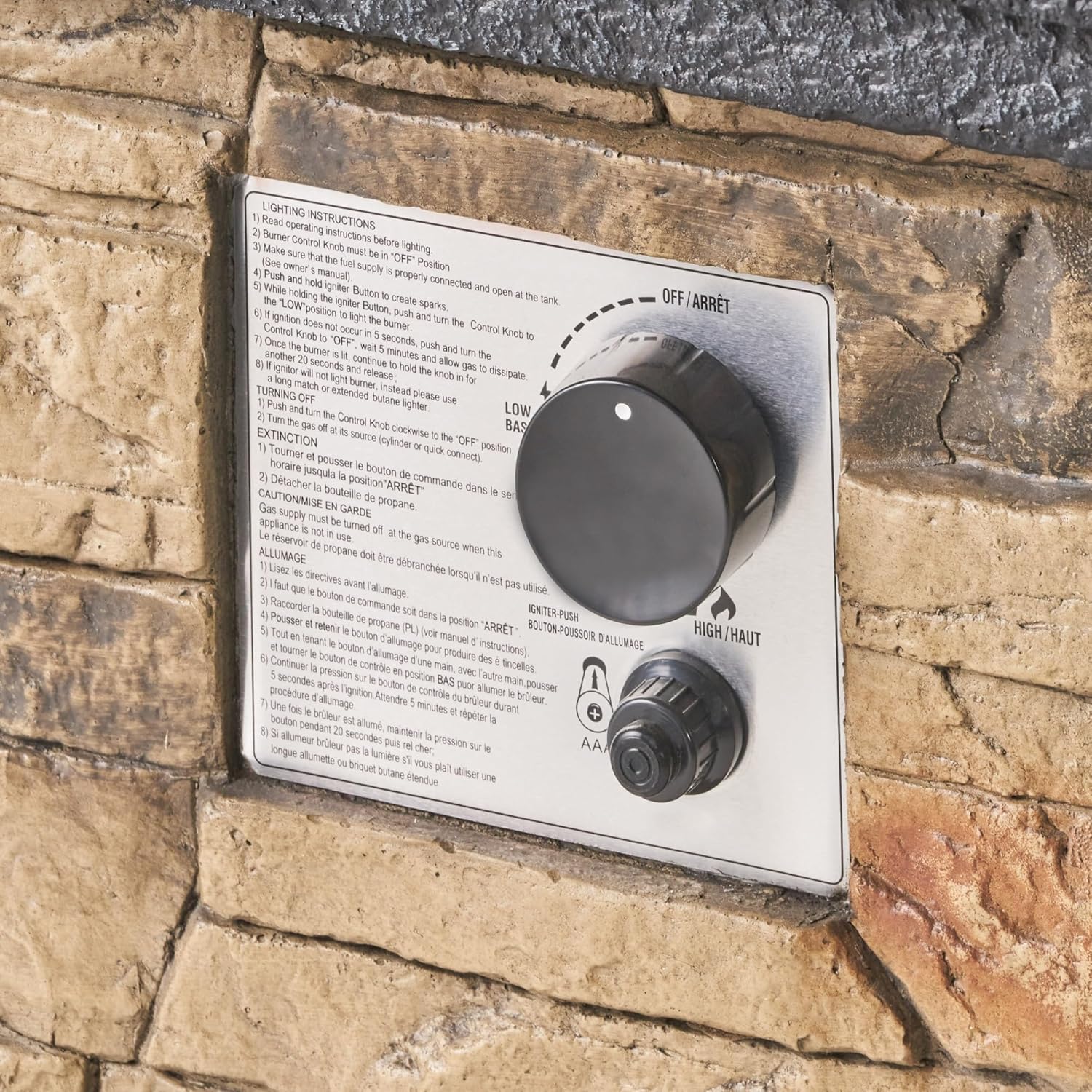 19.50'' Stone MGO Fire Column - Stylish Outdoor Fire Pit with Lava Rocks