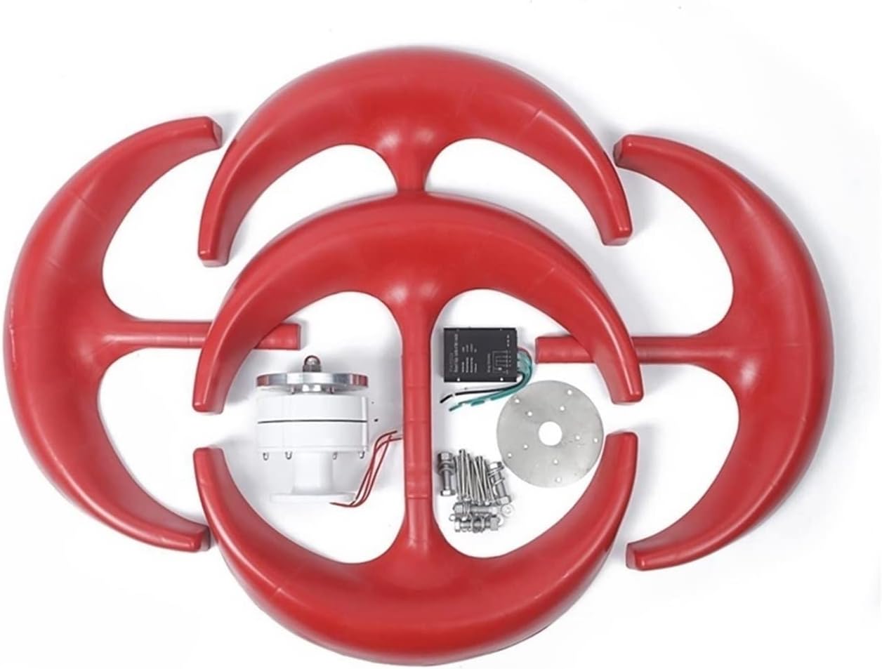 Wind Turbine Generator Kit, 2000W Vertical Wind Turbine 12v 24V 48V Vertical Axis Wind Generator Small Windmill Free Energy For Hybrid Solar Wind System for Hybrid Solar Wind System(White,MPPT CONTROL