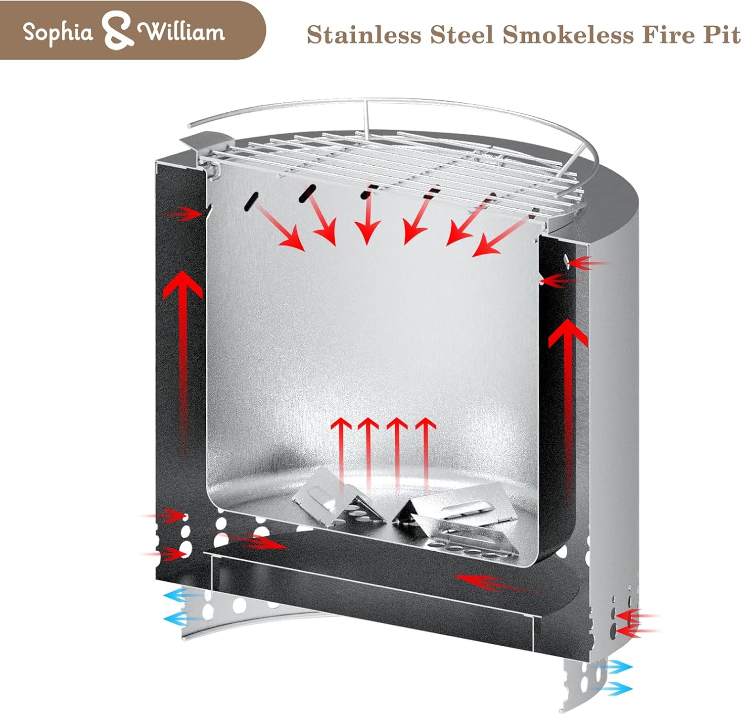 Sophia & William Smokeless Wood Burning Outdoor Fire Pits Stove, 17