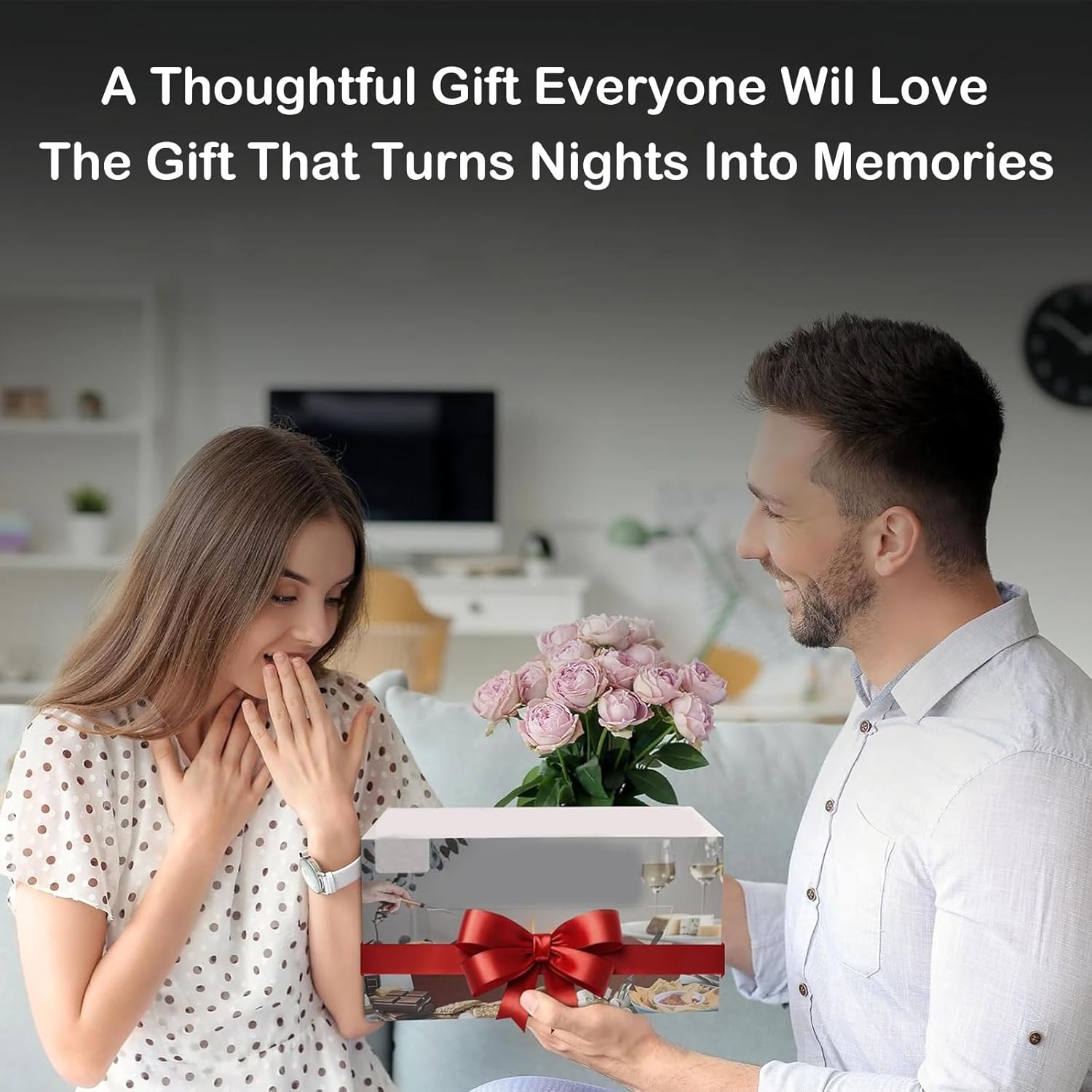 Stainless Steel Rectangular Table Top Fire Pit with Glass Wind Guard - Hurricane Candle Holder, Stable Base, Outdoor Patio Fireplace for Garden, Camping - Ideal