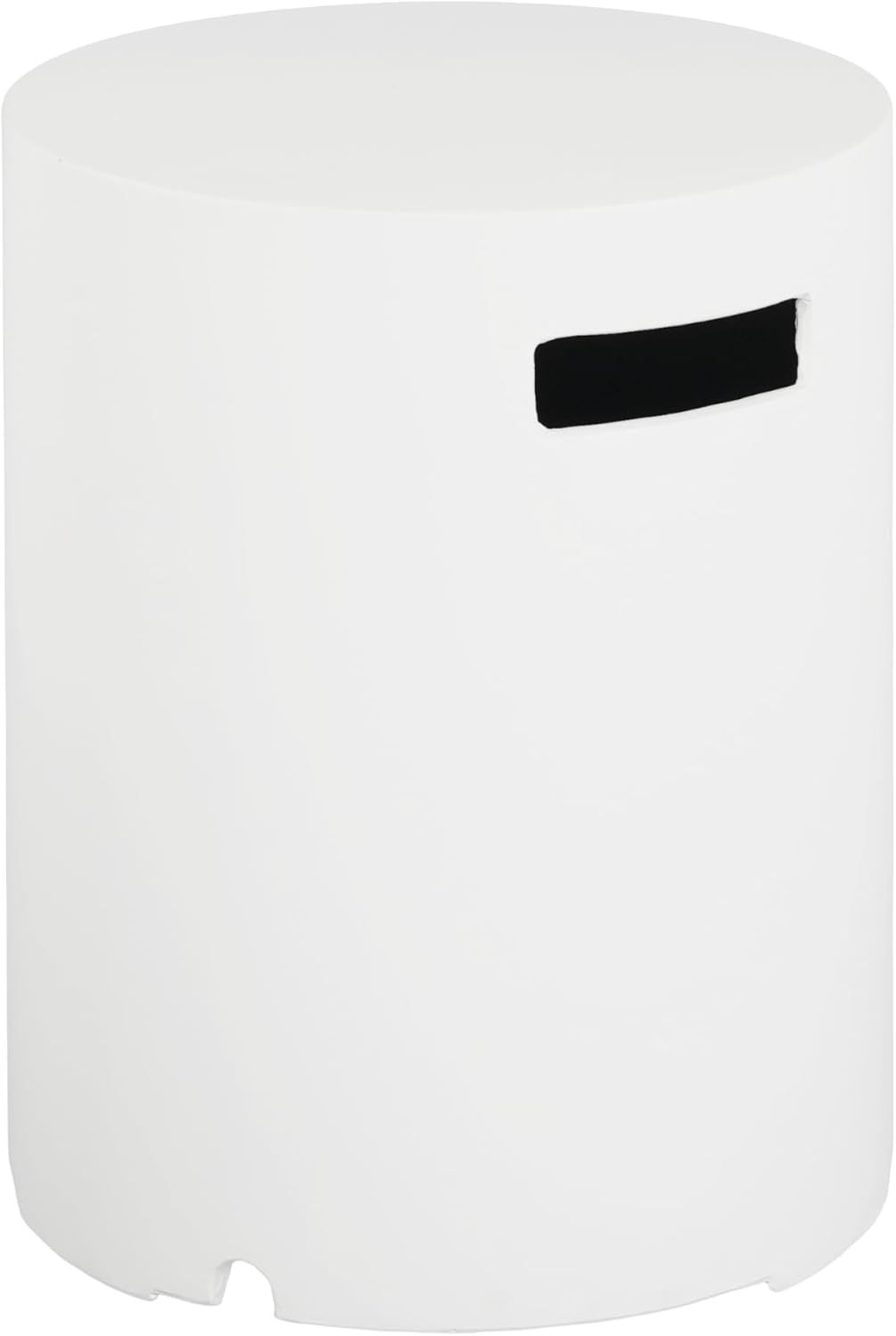 16x20 Inch Propane Tank Cover with Side Table, White Lightweight Concrete Fire Pit Holder for Outdoor Patio, Multi-Functional Gas Cylinder Enclosure for Backyard Garden Deck, Only Table - N217W