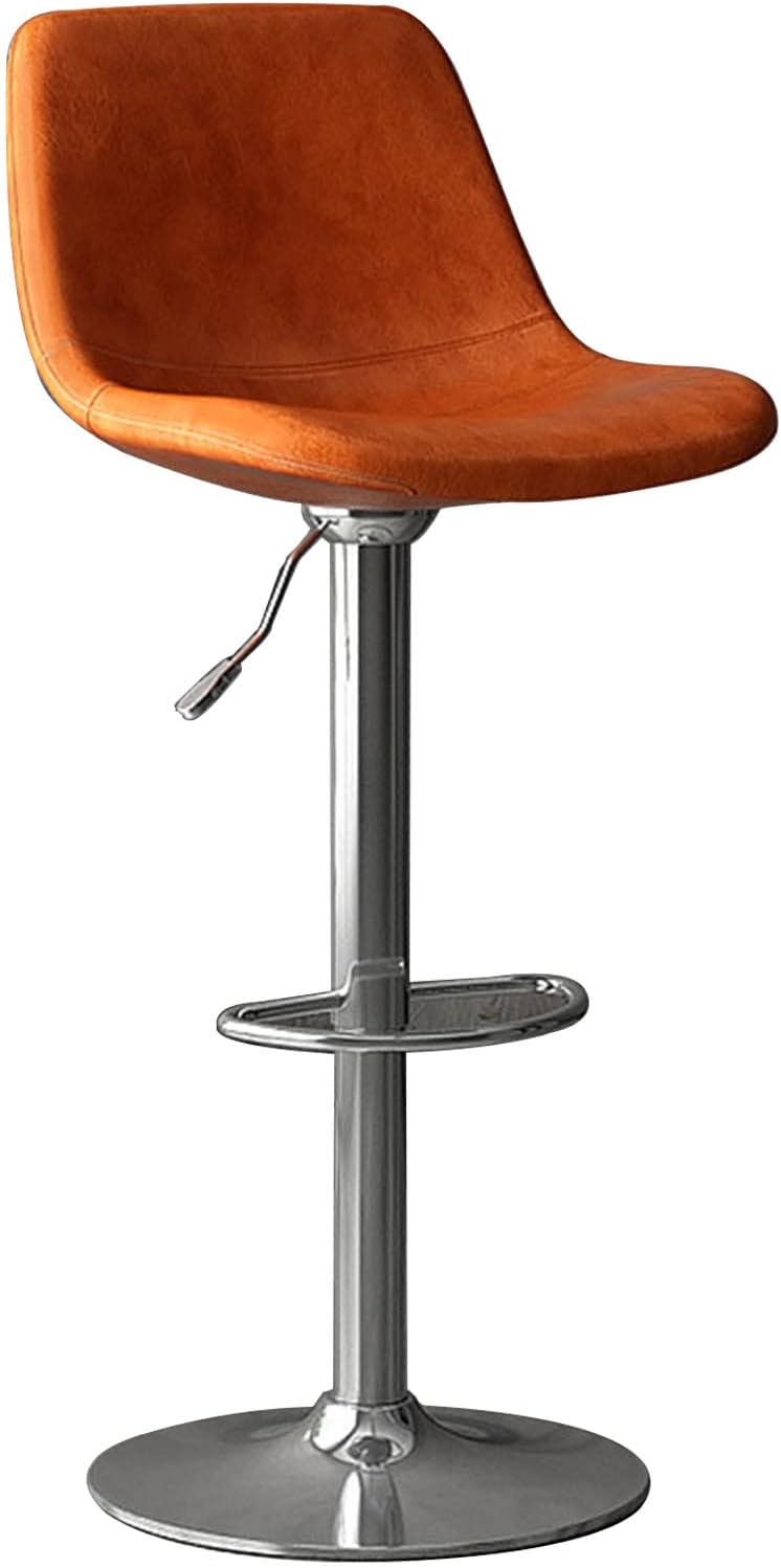 Adjustable Swivel Bar Stool - PU Leather Padded Counter Height Chair for Kitchen, Dining, Pub, Living Room with Back Support