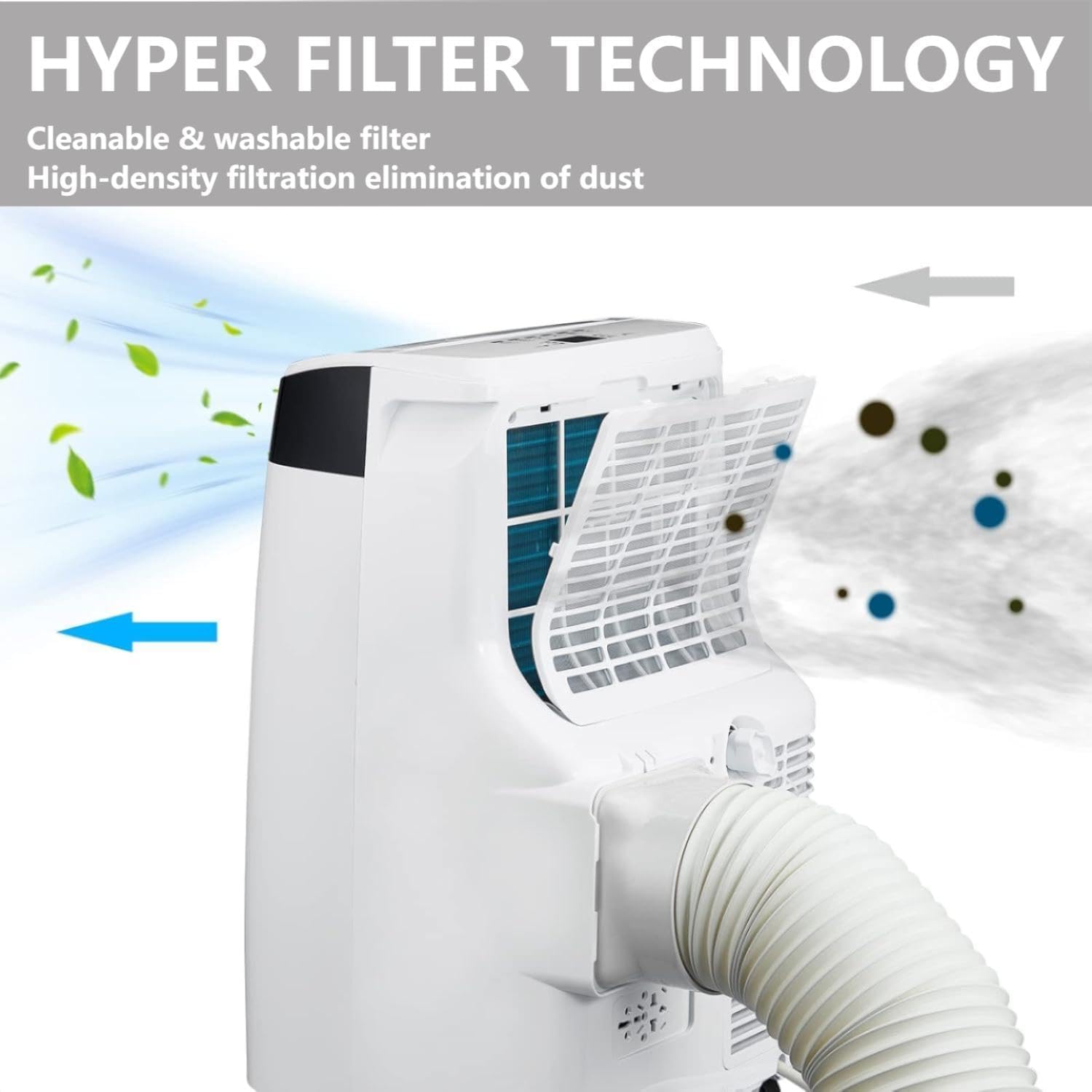 10000BTU Portable Air Conditioner, 3-in-1 AC Unit with Cooling, Fan and Dehumidifier Functions, 2 Wind Speed, Remote Control, Low Noise,Floor AC Cools Up to 450 Sq.Ft for Office/Home/Bedroom