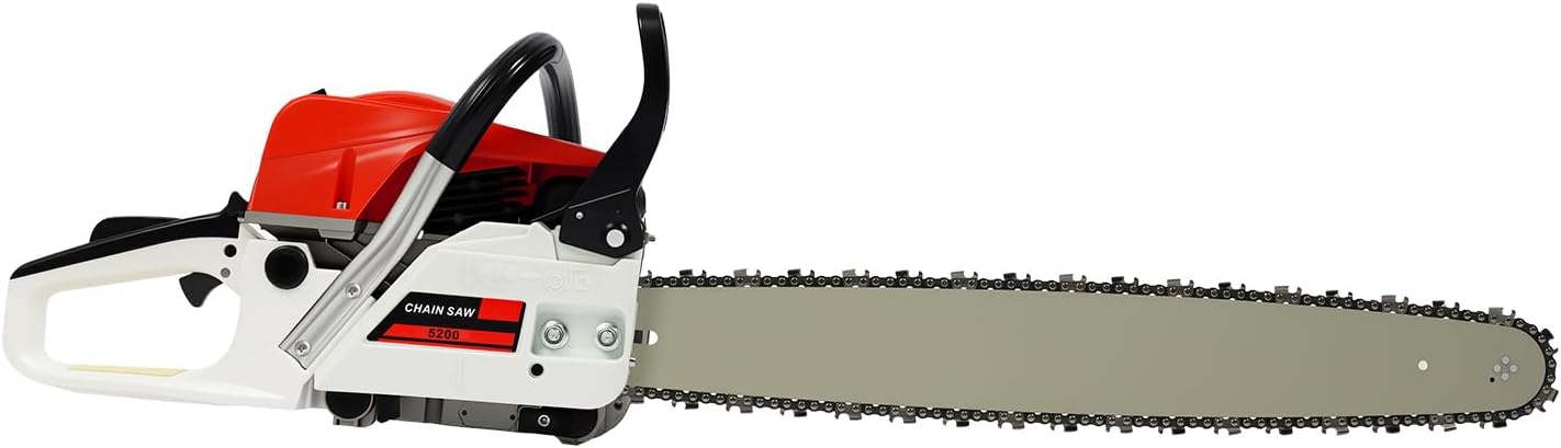 22 Inch Gas Chainsaw, 52cc 2-Cycle Portable Gas Powered Chainsaw 2KW Gasoline Handheld Cordless Chain Saws Cutting Wood Gas Sawing Saw Set for Tree Wood Firewood Outdoor Cutting