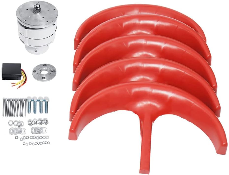 Vertical Wind Turbine Generator 3000W, 5 Blades Wind Power Motor Kit with MPPT Controller for Home Hybrids Streetlight