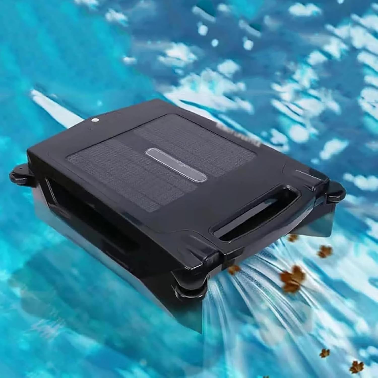 Solar Robotic Pool Skimmer,Cordless Pool Pool Cleaner Tool,Brushless Motor,with Auto Obstacle Avoidance,Dual Charging Style /2 Work Mode,for All Swimming Pool