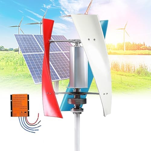 18000W Wind Turbine Generator Kit - Vertical Wind Turbine for Home & Business Energy, 12V Controller, Eco-Friendly Renewable Energy Solution, Durable White Design