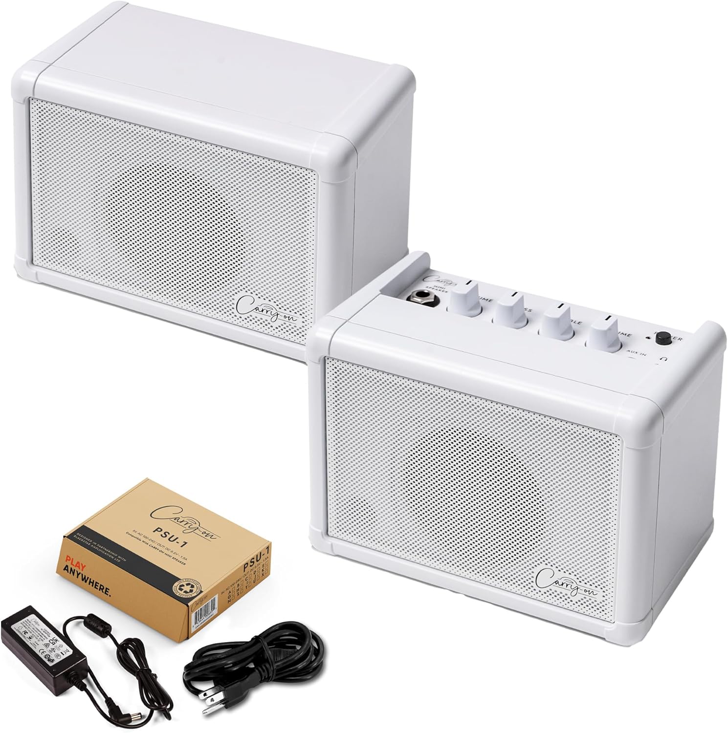Carry-on Mini Stereo Bundle - Mini Speaker, Extension Speaker and PSU-1 - All-in-One High-Performance Portable Audio Solution for Music Practice, Jam Sessions, Studio Use, and Small Event Hosting