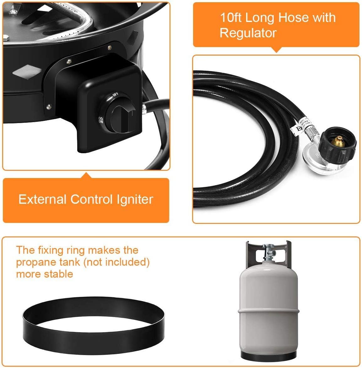 Giantex Portable Propane Fire Pit, 19