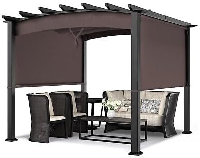 TM Replacement for/Fits Patiojoy Patio 10 x 10ft Pergola Gazebo Sun Shade Shelter W/Retractable Canopy Size : 10’ x 10’ x 7.7’
