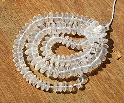 13 inch natural beads strand of 7-11mm faceted rondelle crystal quartz gemstone beads for DIY jewelry - necklace, bracelet, earring, ring.