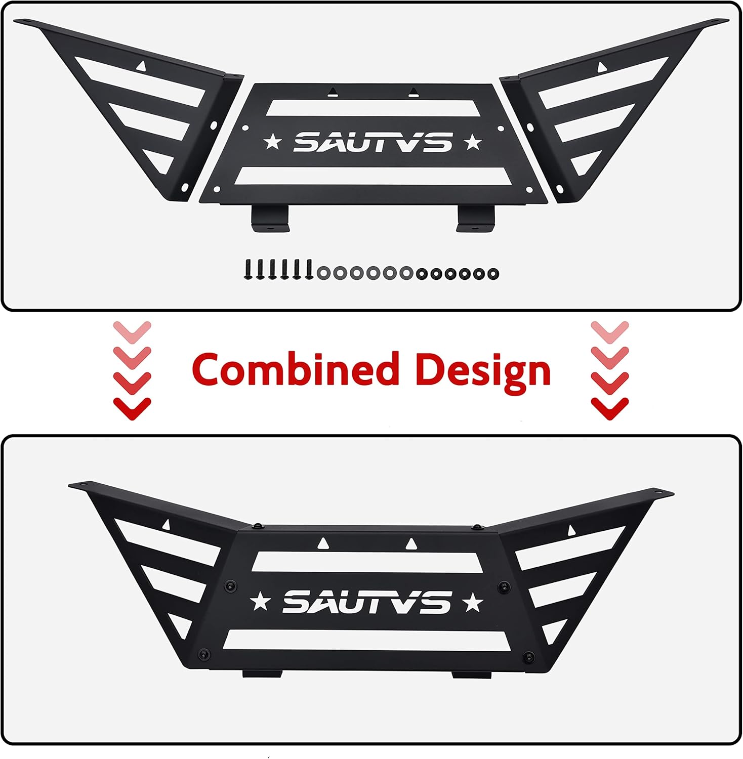 SAUTVS Rear Cargo Bed Extender Tailgate for Polaris RZR PRO R 2022-2025, Heavy Duty Steel Rear Bed Extender Cargo Tailgate Enclosure Rack for Polaris RZR Pro R 2022 2023 2024 2025 Accessories