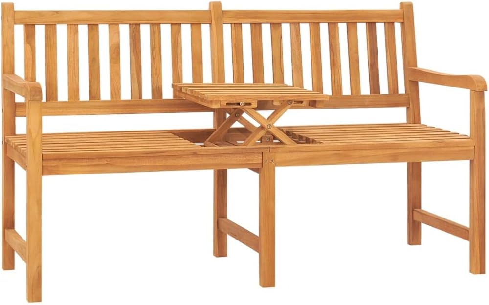 Patio Benches 3-Seater Patio Bench with Table 59.1