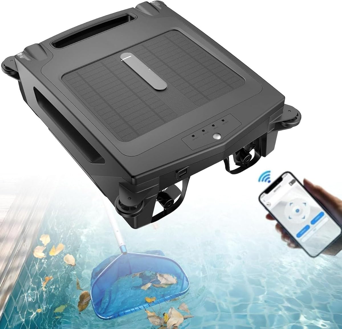 Pool Vacuum Robot, Solar-Powered Automatic Pool Cleaner, Solar & Fast Dual Charging, App Control, Obstacle Avoidance, 3.4l Large Capacity, Ipx7 Waterproof Robotic Pool Skimmer