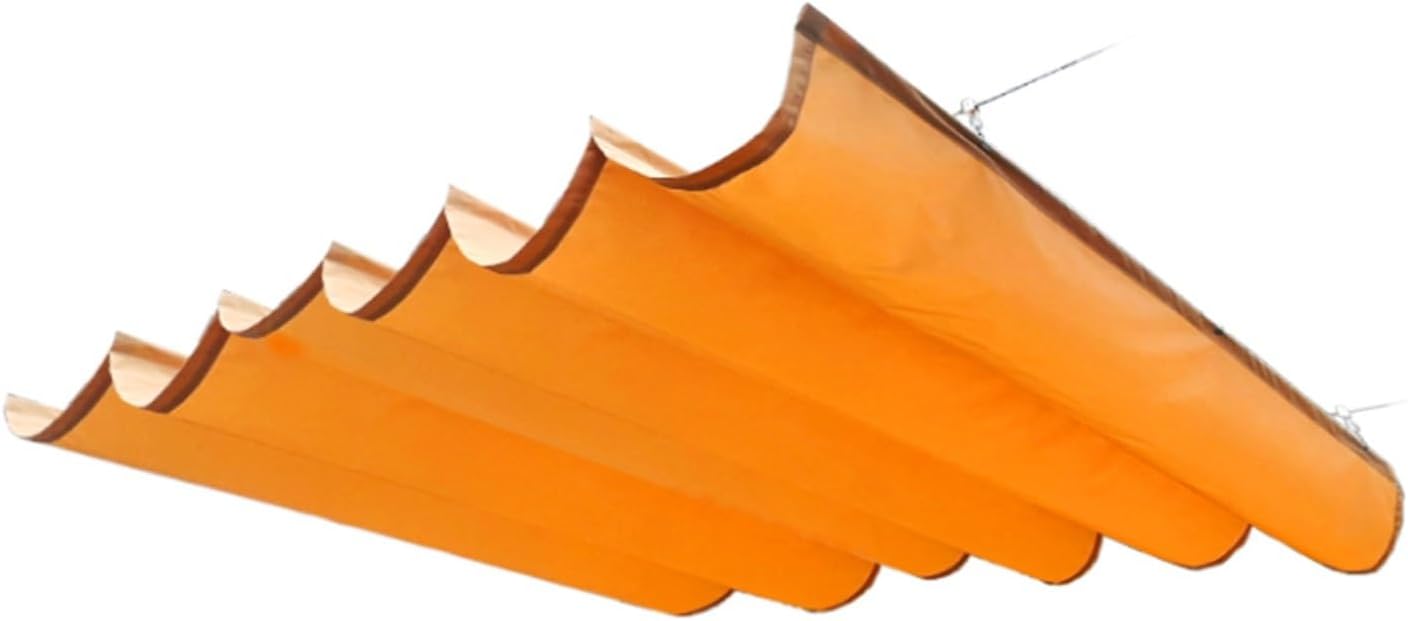 Retractable Pergola Shade Covers, Waterproof Sliding Rope Sun Shade Sail, Replacement Wave Awning Shelter for Outdoor Garden Patio Canopy Gazebo (Color : Orange, Size : 8x13ft(2.4x4.0m))