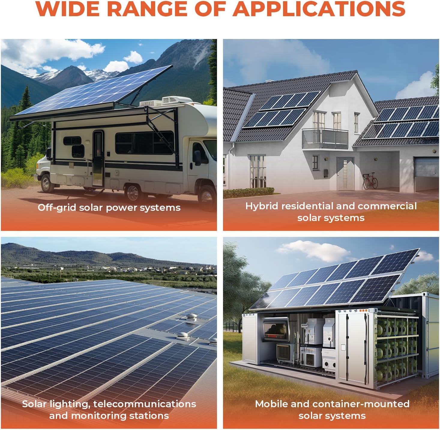 60A MPPT Solar Charge Controller, 12V/24V/36V/48V Auto, Large LCD Display, Compatible with AGM, Gel, Flooded & Lithium Batteries, Plug-and-Play, Maximum 150V Input