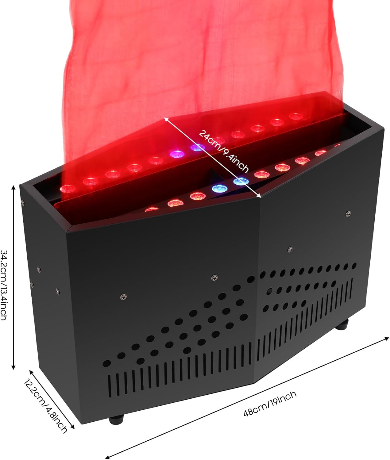 4.92ft Fake Flame Light with 36 LED Light, Red & Blue LED Flame Stage Effect Light Artificial Fake Fire Flame Lamp for Nightclub, Campfire Party, Special Holiday (1.5m/4.92ft, Type 1)