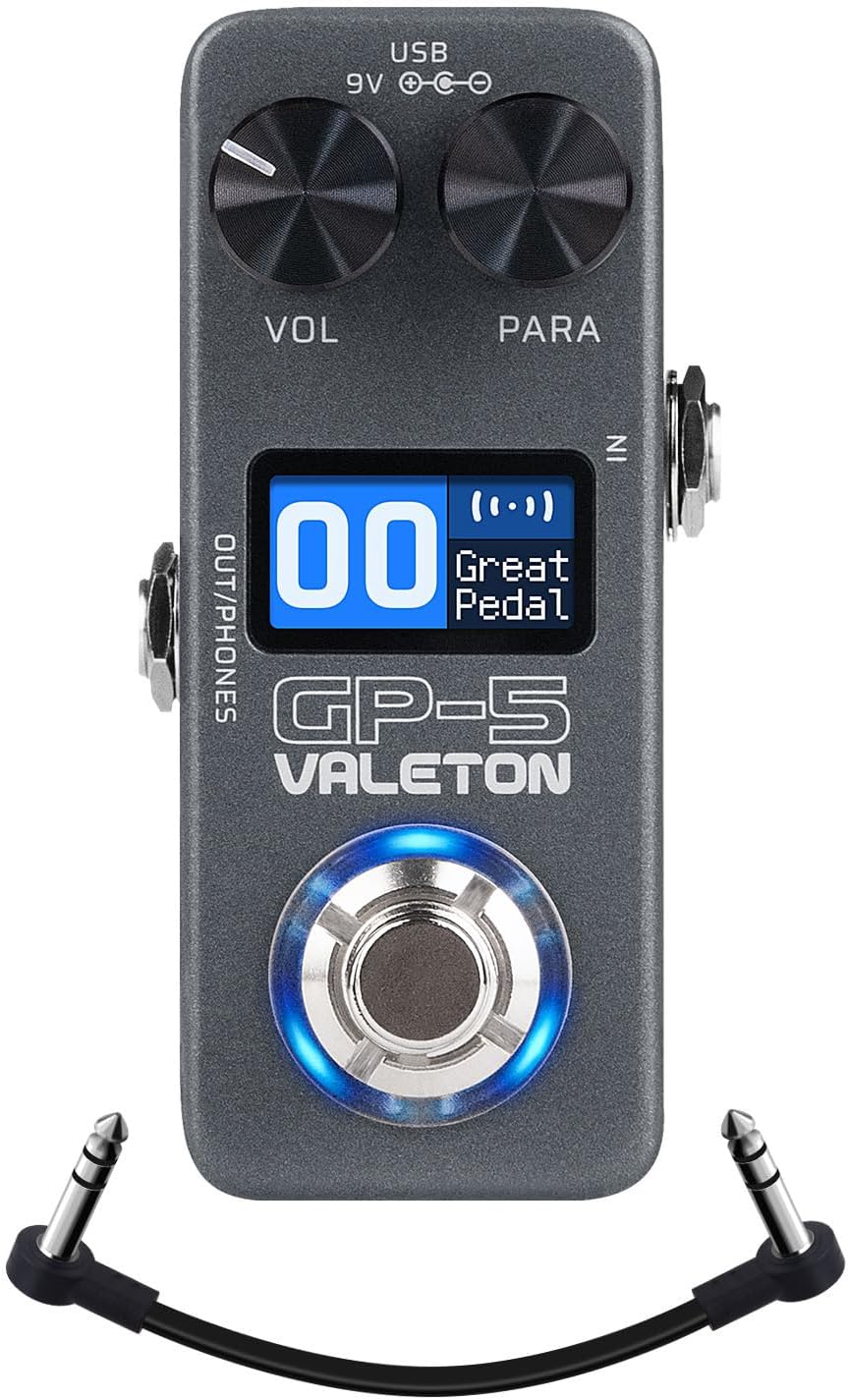 Valeton GP-5 Super Compact Multi-Effects Processor & NAM/IR Loader Pedal(Incl 1PCS Additional TRS Cable By VOLKTONE)