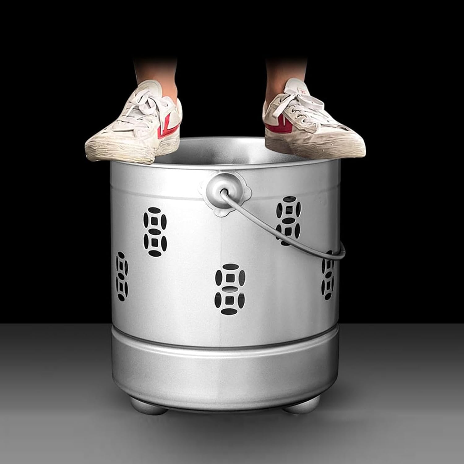 Burn Barrels for Outside, Fire Barrel, Incinerator, Portable Fire Pit, Burn Can for Paper, Burner Bucket for Burning Paper Leaves Trash Wood Burner(Gold,35cm/13in)