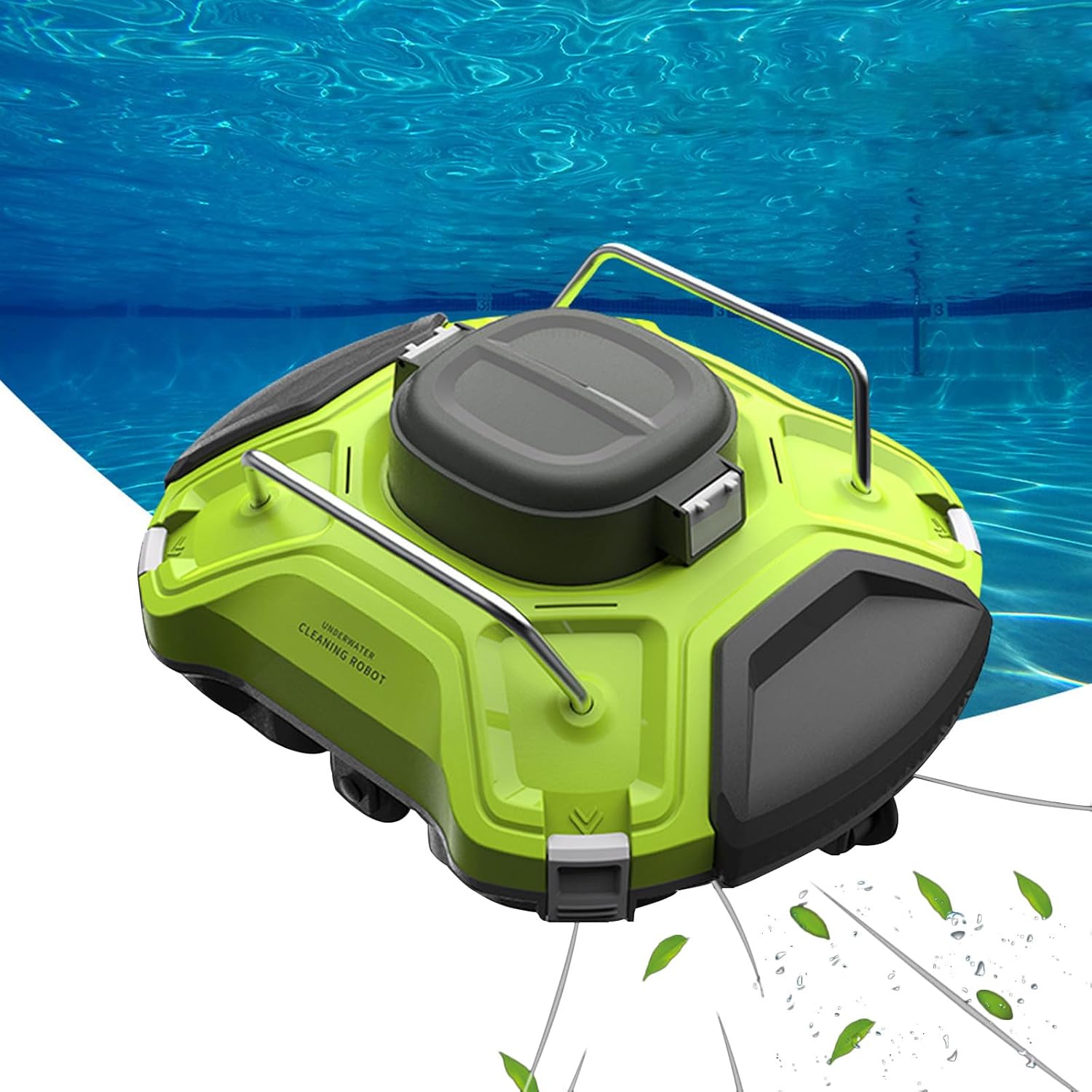 Pool Vacuum Cleaner, Cordless Robotic Pool Cleaner, 180 Mins Maximum Runtime - Dual Motor - Self-Parking, Pool Vacuum for Above/In Ground Flat Pool Up to 1076 Sq.Ft
