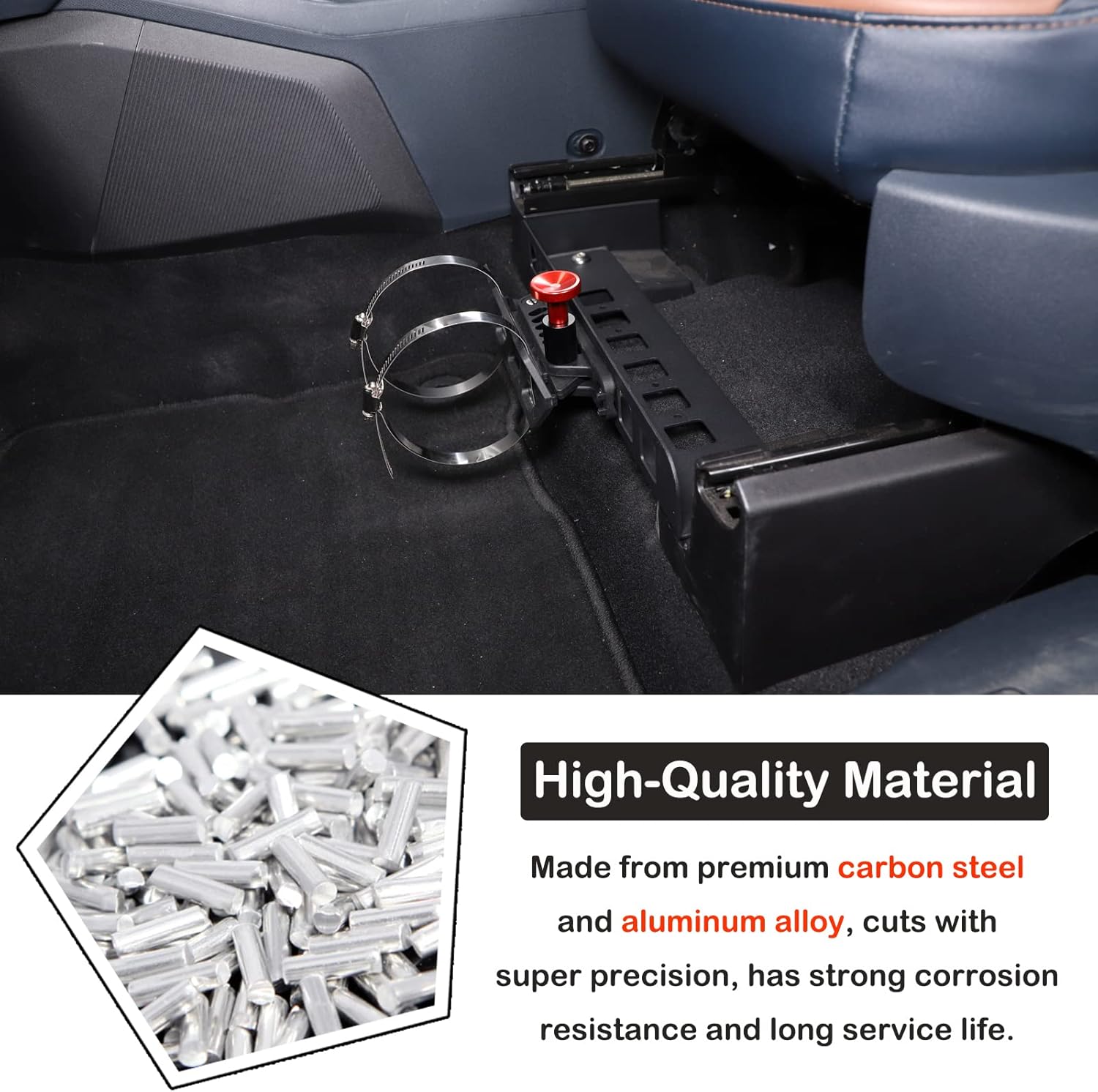 Under Seat Quick Release Roll Bar Fire Extinguisher Mount Bracket Compatible with Ford Maverick 2022-2025,Adjustable 2 Clamps Fire Extinguisher Bottle Tie Bracket Billet Aluminum Interior Accessories