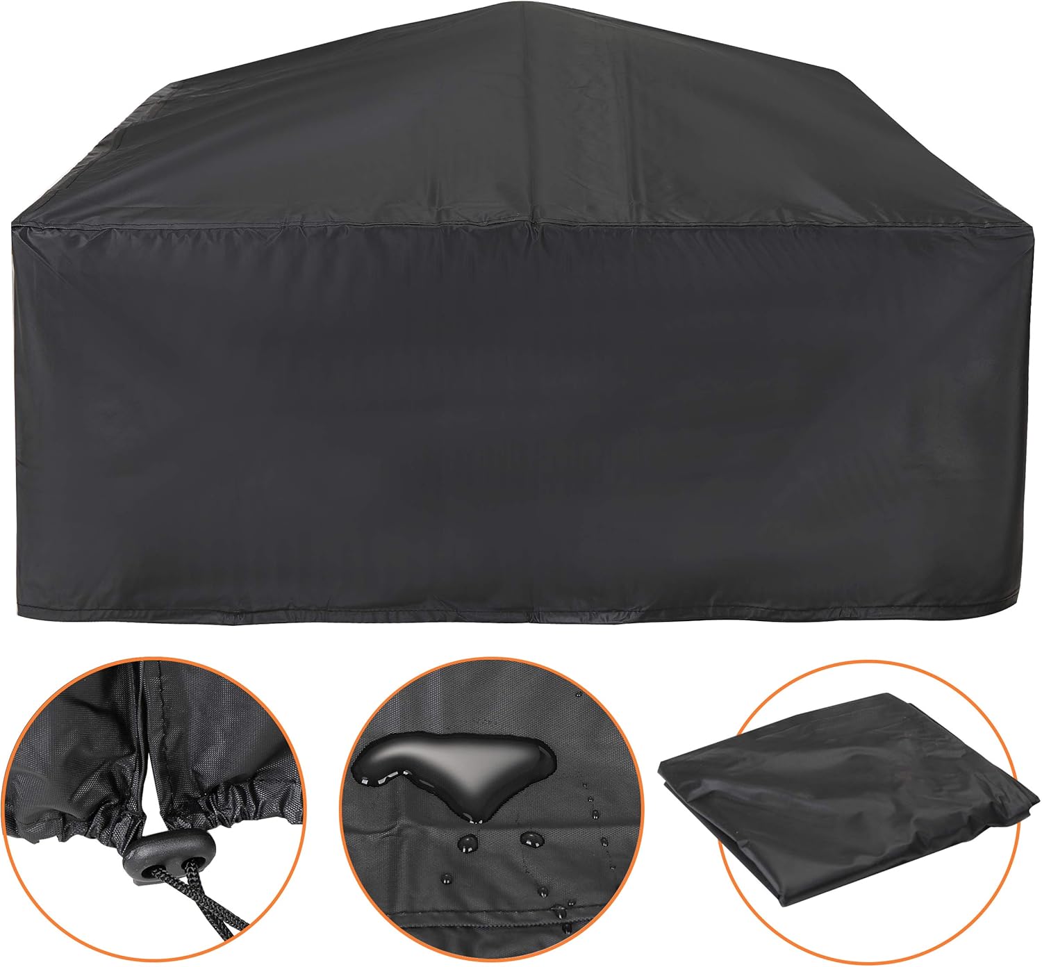 32 in Outdoor Fire Pit for Outside Wood Burning Bonfire Patio BBQ Camping Picnic Bronze Outdoor, Table Top Fire Bowl Garden Stove with Spark Screen & Waterproof Cover