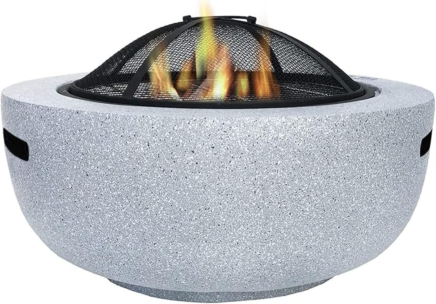 3 in 1Outdoor Party BBQ Fire Pit Table & Grill, Round Wood Burning Fire Pit, Outdoor Garden Heaters with Grill Grate, for Camping/Heating/Bonfire and Picnic