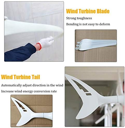 8000W 12/24 Volt Wind Turbines Horizontal Wind Generator 3/6 Blade Power Automatically Adjust Windward Direction Tail+Controller,3 Blades,24v