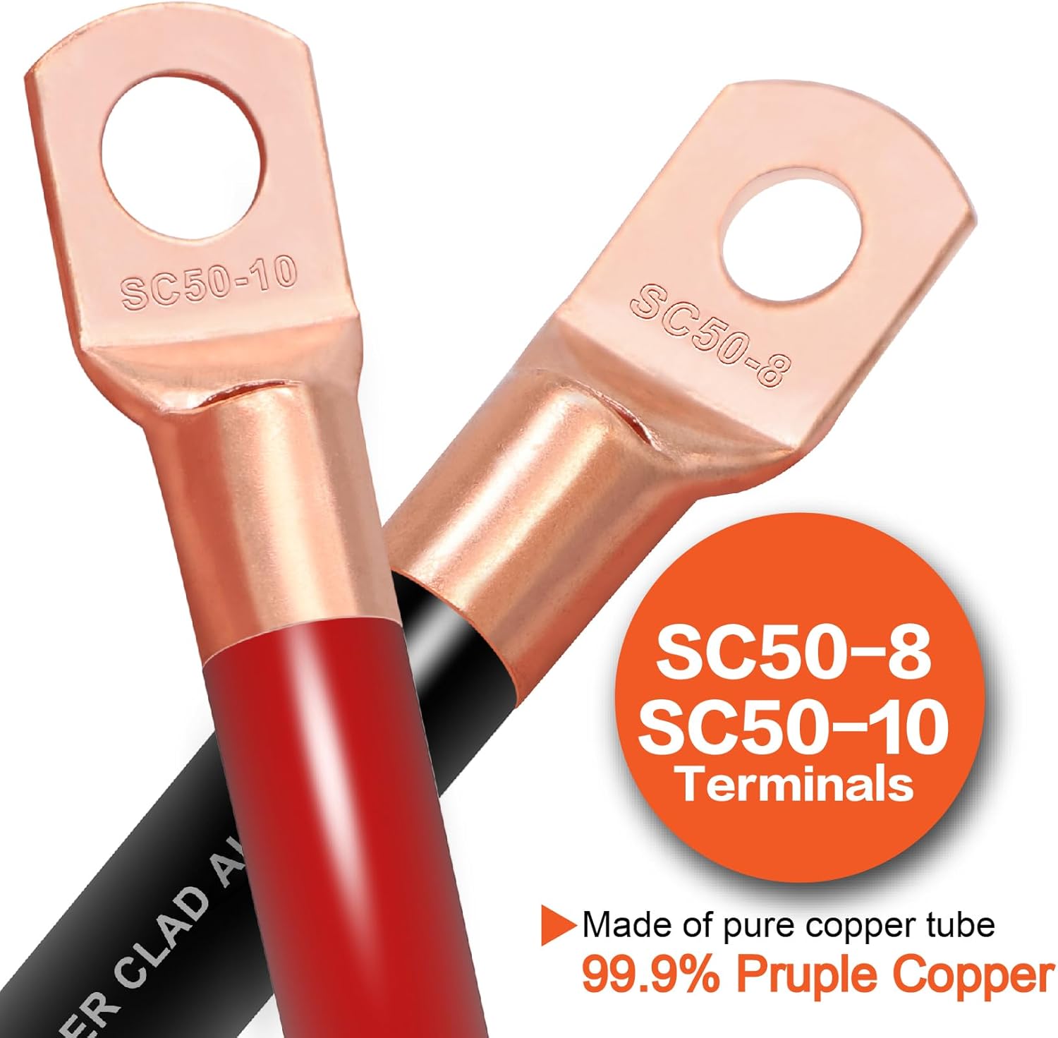 1/0 Gauge Wire(20ft Each - Red/Black) Copper Clad Aluminum CCA with 250A ANL Fuse Holder,20pcs Lugs Terminal Connectors & 3:1 Heat Shrink Tube for Power/Auto,Amplifier,Ground Cable