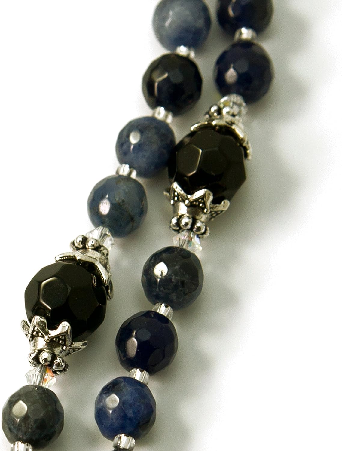 Prayer Beads Saint Benedict Sodalite Gemstone Catholic Rosary with Blessed with Anointing Oil (Not a Necklace)