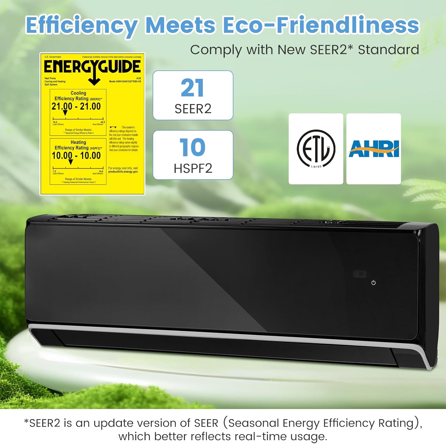 DORTALA 22000 BTU Mini Split Air Conditioner & Heater, Wifi Enabled 21 SEER2 208-230V Pre-Charged Inverter Heat Pump System, Wall Mounted Ductless AC Unit with Control & Installation Kit, Black