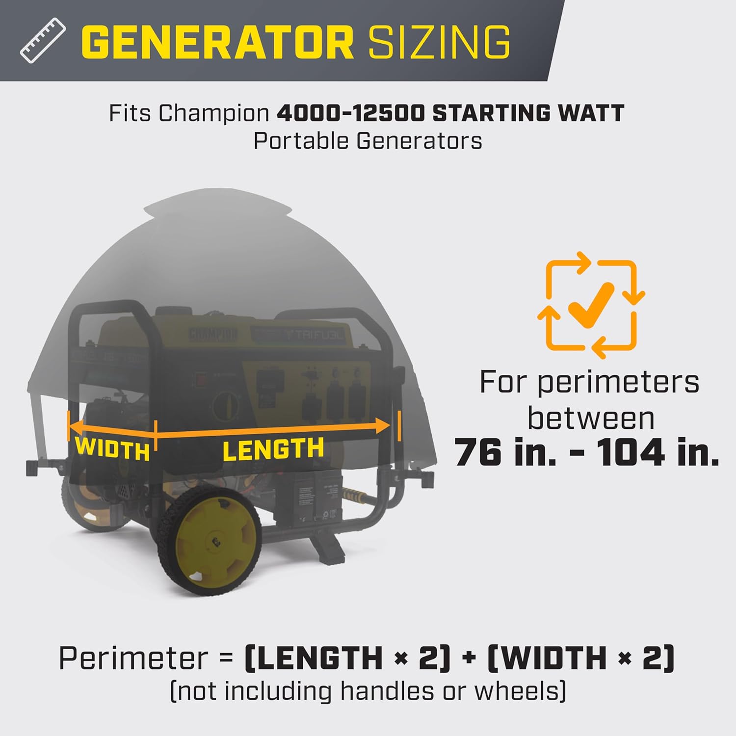 Champion Power Equipment 100376 Storm Shield Severe Weather Portable Generator Cover by GenTent for 4000 to 12,500-Starting Watt Generators