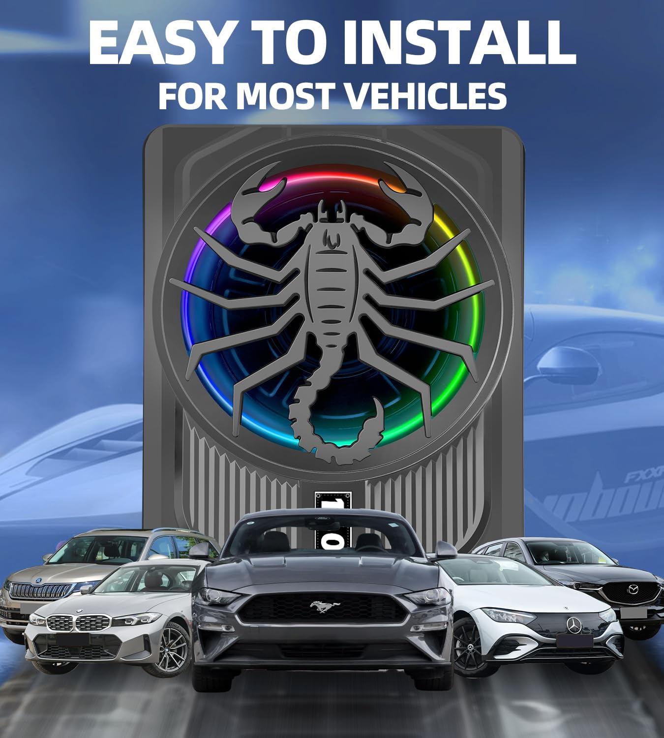 2026 Upgraded 1600W Slim Underseat Car Subwoofer and Amp Package with RGB Beat-Synced Light, Individual Control for Low Pass/Gain/Boost Bass, Clean Deep Bass Perfect for Truck, SUV, Jeep