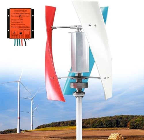 10000W Wind Turbine Generator Kit - 12V/24V/48V Vertical Wind Power System with 3 Phase AC Permanent Magnet Generator & Controller for Home, RV, Boat - Renewable Energy Solution