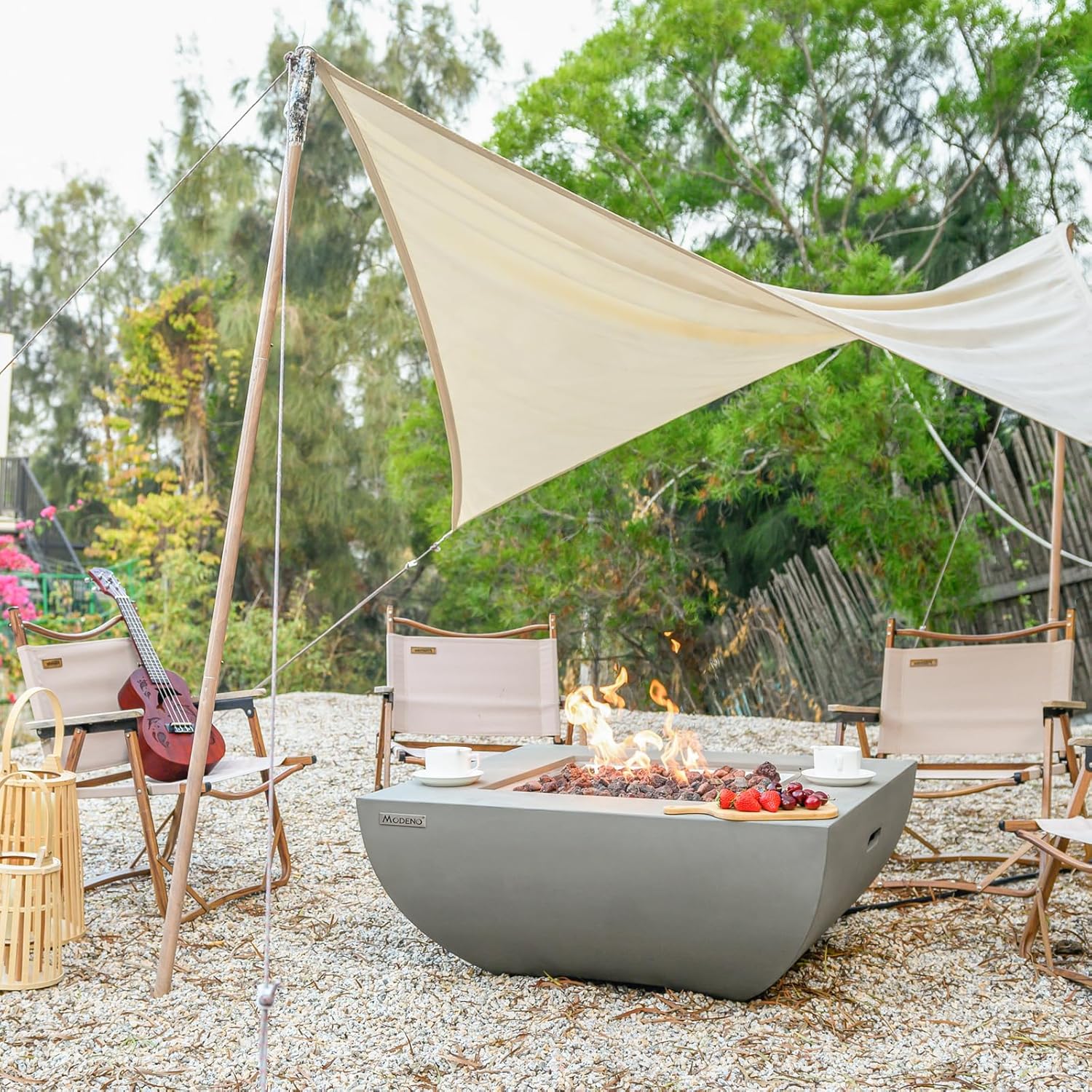 Modeno Fire Table Outdoor Heating Propane Westport Fire Table GRC Fire Pit Table Outdoor Patio Propane Fireplaces (Square)