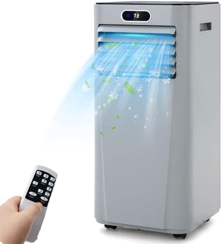 DORTALA Portable Air Conditioner 8000 BTU, 3-in-1 AC Unit with Remote Control, Dehumidifier, 24H Timer, Window Kit, Standing AC Cooling Unit for Home Office, Grey